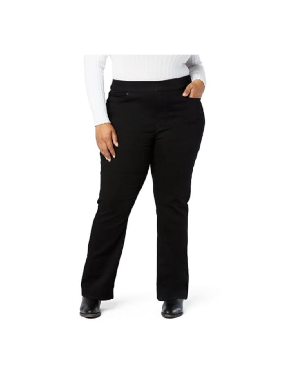 Women's Totally Shaping Pull-On Bootcut Jeans High Rise Tummy Control
